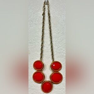 Banana Republic Orange & Gold-tone Statement Necklace